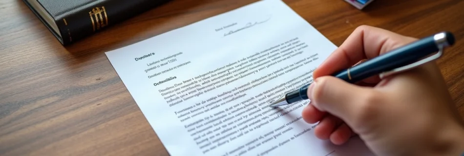 Carta de cobrança extrajudicial sendo assinada sobre mesa de escritório